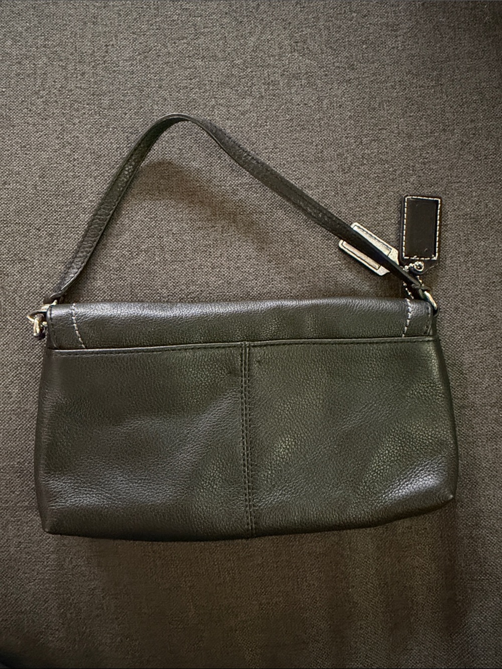 Coach Black Leather Wristlet Clutch with Silver Logo Hardware - Picture 7 of 9